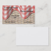 Picknick-Korb-rotes Karo-Muster Visitenkarte (Vorne/Hinten)