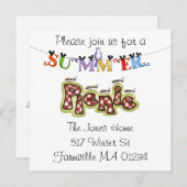 Picknick laden ein einladung (Vorne/Hinten)