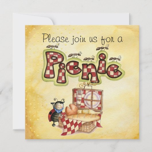 Picknick laden ein einladung (Vorderseite)