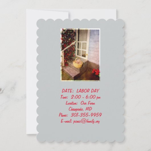 Picknick laden - Ihre Gewohnheit 5" x 7" Einladung (Rückseite)