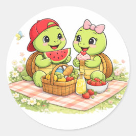 Picknick Liebe Runder Aufkleber