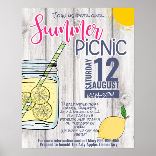 Picknick-Limonade-Massagejar, PTO Poster (Vorne)