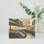 Picknick-Markt mit Pkw Postkarte (Stehend Vorderseite)