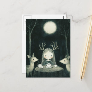 Picknick mit Hirschen Postkarte
