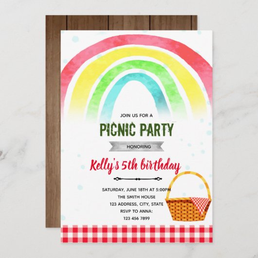 Picknick-Party Einladung (Vorne/Hinten)