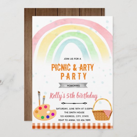 Picknick-Party Einladung (Vorne/Hinten)