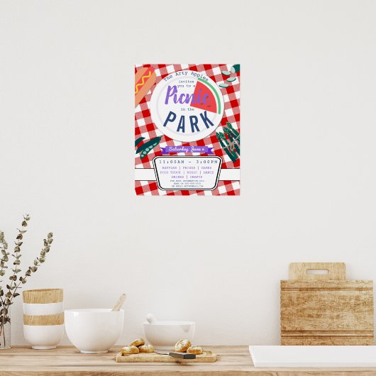 Picknick Party Fundraiser Schule PTO PTA Plakat (Küche)
