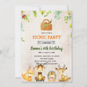 Picknick-Party mit Waldlandspass Einladung (Vorderseite)