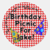 Picknick-Party zum Geburtstag Runder Aufkleber (Vorderseite)