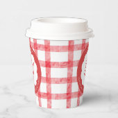 Picknick Sommer Frühling Rot Gingham Rüschen Gebur Pappbecher (Rechts)