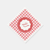 Picknick Sommer Frühling Rot Gingham Schuppen Gebu Serviette (Ecke)