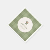 Picknick-Sommer-Grün-Kariert-Blumen-Geburtstag Serviette (Ecke)