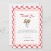 Picknick Sommer Rot Gingham Babyshower Dankeschön (Vorderseite)