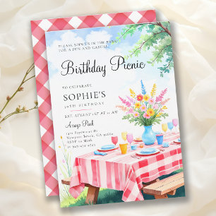 Picknick Sommerparty Helle Pastellfarben 30. Gebur Einladung