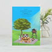 Picknick unter einem Baum Einladung (Stehend Vorderseite)