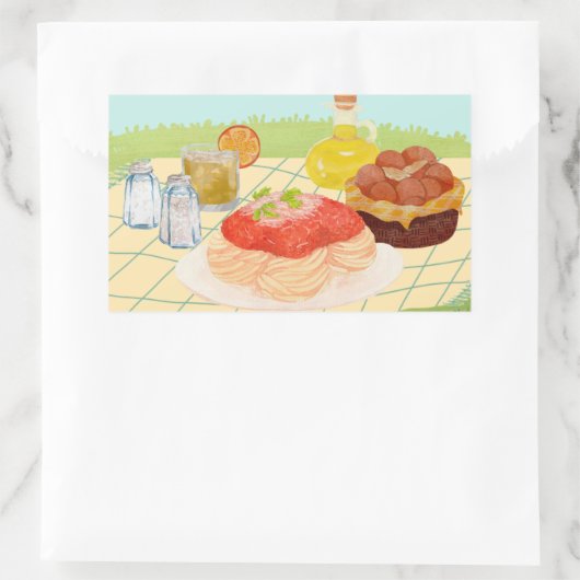 Picknickaufkleber Rechteckiger Aufkleber (Tasche)