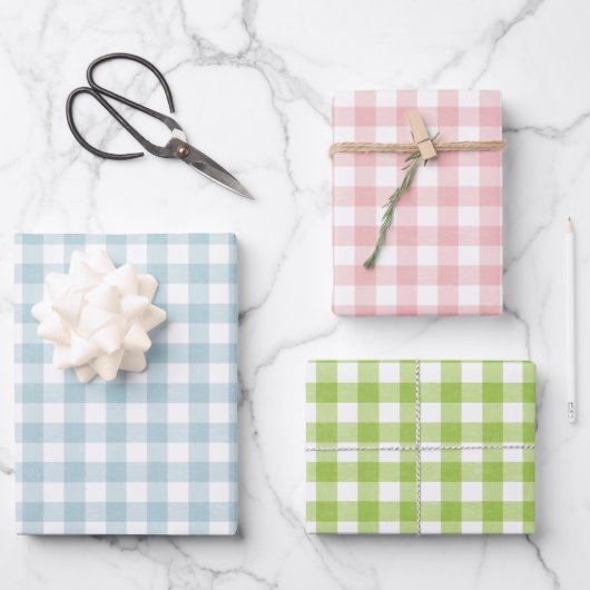 Picknickestival, rosa und grün geschenkpapier set (Vorderseite)