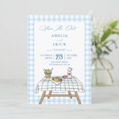 Picknickgartenhochzeit Save The Date (Stehend Vorderseite)