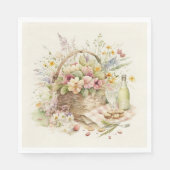 Picknickkorb mit Weinflasche Serviette (Vorderseite)