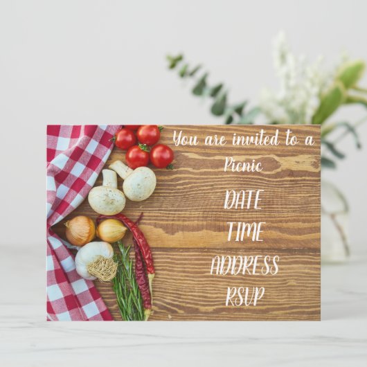Picknickmittagessen-Party Einladung (Stehend Vorderseite)