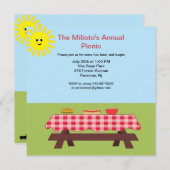 Picknicktisch auf der Gras-Einladung Einladung (Vorne/Hinten)