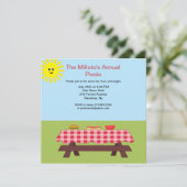 Picknicktisch auf der Gras-Einladung Einladung (Stehend Vorderseite)