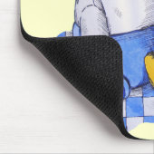 Picknicktuch aus blauem Karo mit drei alten Teedys Mousepad (Ecke)