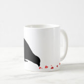 Pickreihenfolge. Schwarzer Vogel & rote Herzen. Kaffeetasse (VorderseiteRechts)