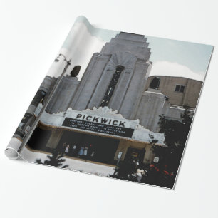 Pickwick Kino Theater Park Ridge Aquarell Kunst Geschenkpapier