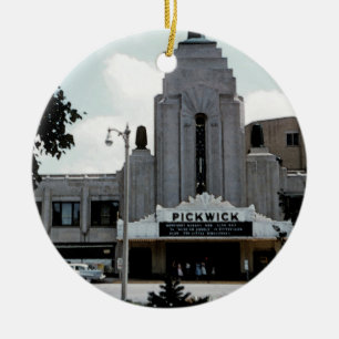 Pickwick Kino Theater Park Ridge Aquarell Kunst Keramikornament