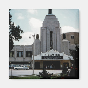 Pickwick Kino Theater Park Ridge Aquarell Kunst Magnet
