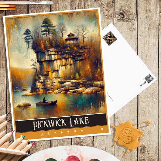Pickwick Lake, Alabama | Vintage Malerei Postkarte