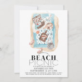 Picnic am Beach Adult Birthday Einladung (Vorderseite)
