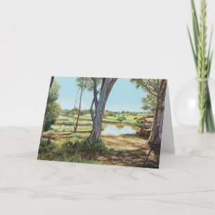 Picnic am Bend des Flusses Dankeskarte