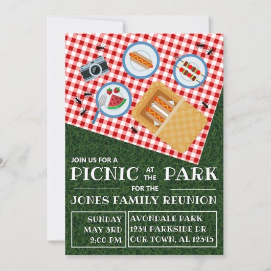 PICNIC am PARK: Wiedersehen Einladung (Vorderseite)