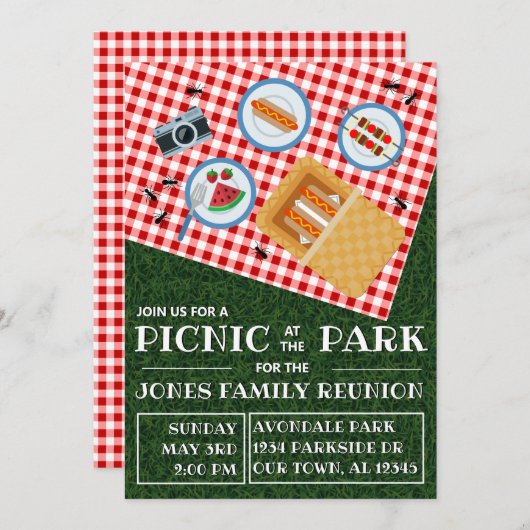PICNIC am PARK: Wiedersehen Einladung (Vorne/Hinten)