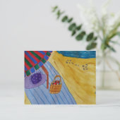 Picnic am Strand Postkarte (Stehend Vorderseite)