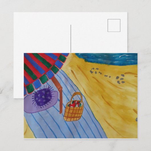 Picnic am Strand Postkarte (Vorne/Hinten)