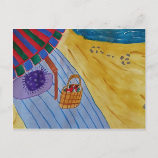 Picnic am Strand Postkarte (Vorderseite)