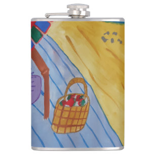 Picnic am Strand Vinyl Wrapped Flask Flachmann