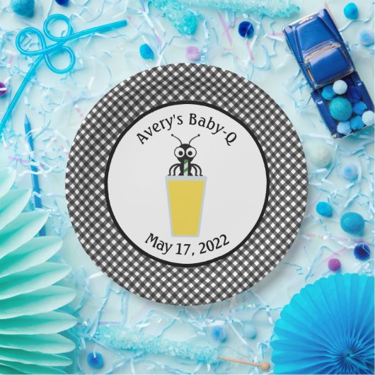 Picnic Ant Lemonade Black Gingham Paper Tellers Pappteller (Party)