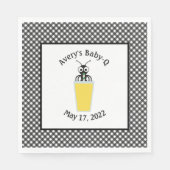 Picnic Ant Lemonade Black Gingham Serviette (Vorderseite)