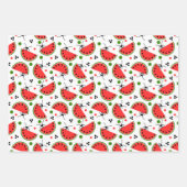 Picnic Ant Peeking Watermelon Polka Dot Streifen Geschenkpapier Set (Vorderseite)