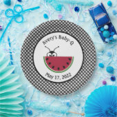 Picnic Ant Watermelon Black Gingham Pappteller (Party)