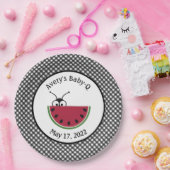 Picnic Ant Watermelon Black Gingham Pappteller (Party)
