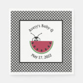 Picnic Ant Watermelon Black Gingham Serviette (Vorderseite)