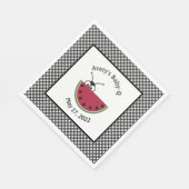 Picnic Ant Watermelon Black Gingham Serviette (Ecke)
