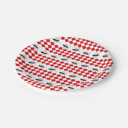 Picnic Ants Pappteller (Schrägansicht)