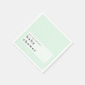 Picnic Baby Shower heißt Green Gingham Serviette (Ecke)