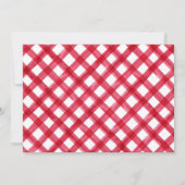 Picnic Babydusche, Picknick im Park Red Gingham Einladung (Rückseite)